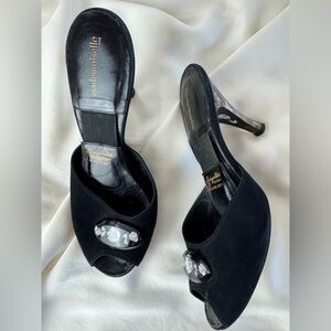 Vintage 1950s Peep Toe Springolator Heels RARE Size 8
